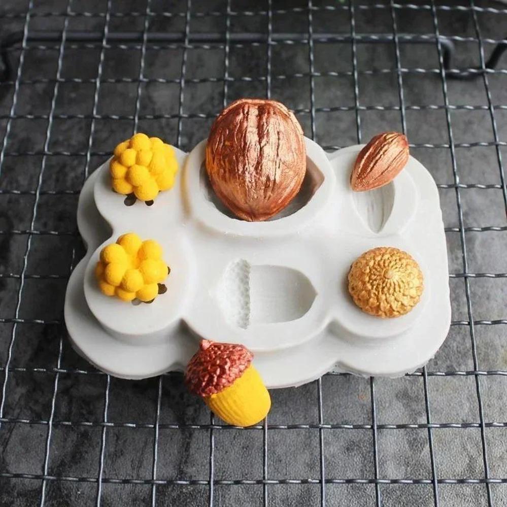 Baking Kitchen Kids - แม่พิมพ์ซิลิโคนรูปถั่วช็อกโกแลต สำหรับทำขนมฟองดองท์ ตกแต่งเค้ก งานฝีมือ DIY แม่พิมพ์คุกกี้