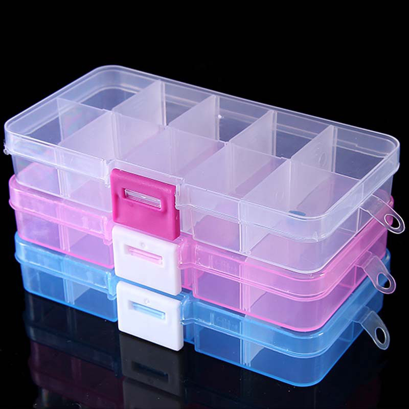 Decorating Tip Set - 10 กริดเล็บ Art Organizer กล่องเครื่องมือเลือกปรับเล็บเครื่องประดับตกแต่งเล็บเคล็ดลับ Art