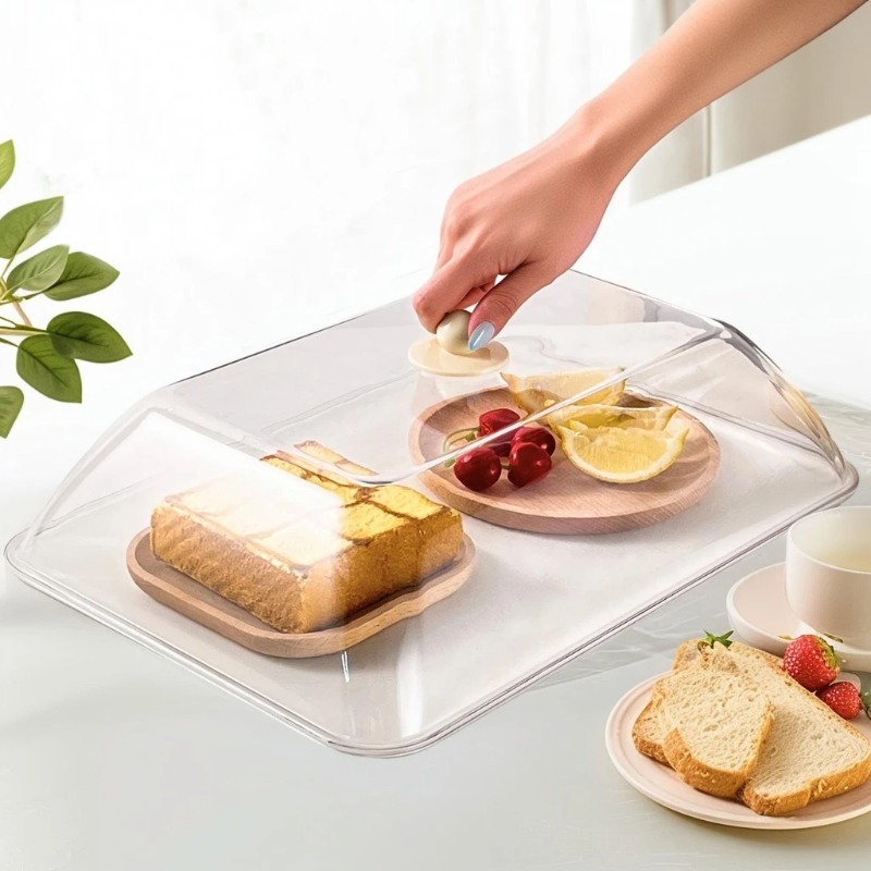 Kitchen Baking Organization - WORTHBUY ฝาครอบอาหารพลาสติกแบบใช้ซ้ำได้ ป้องกันฝุ่นและแมลง ฝาครอบรักษาความสดของอาหาร ฝาปิดป้องกัน อุปกรณ์จัดเก็บในครัว