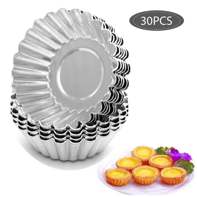 Muffin Tin Nonstick - แม่พิมพ์ทาร์ตไข่ 30 ชิ้น แม่พิมพ์เค้กมัฟฟินอะลูมิเนียมขนาดเล็ก ถาดอบเค้กแบบไม่ติดกระทะ แม่พิมพ์คัพเค้ก