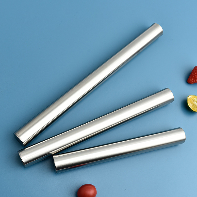 Bread Baking Kitchen Utensils - สแตนเลสสตีล Rolling Pin เบเกอรี่ขนมปัง Pastry Roller