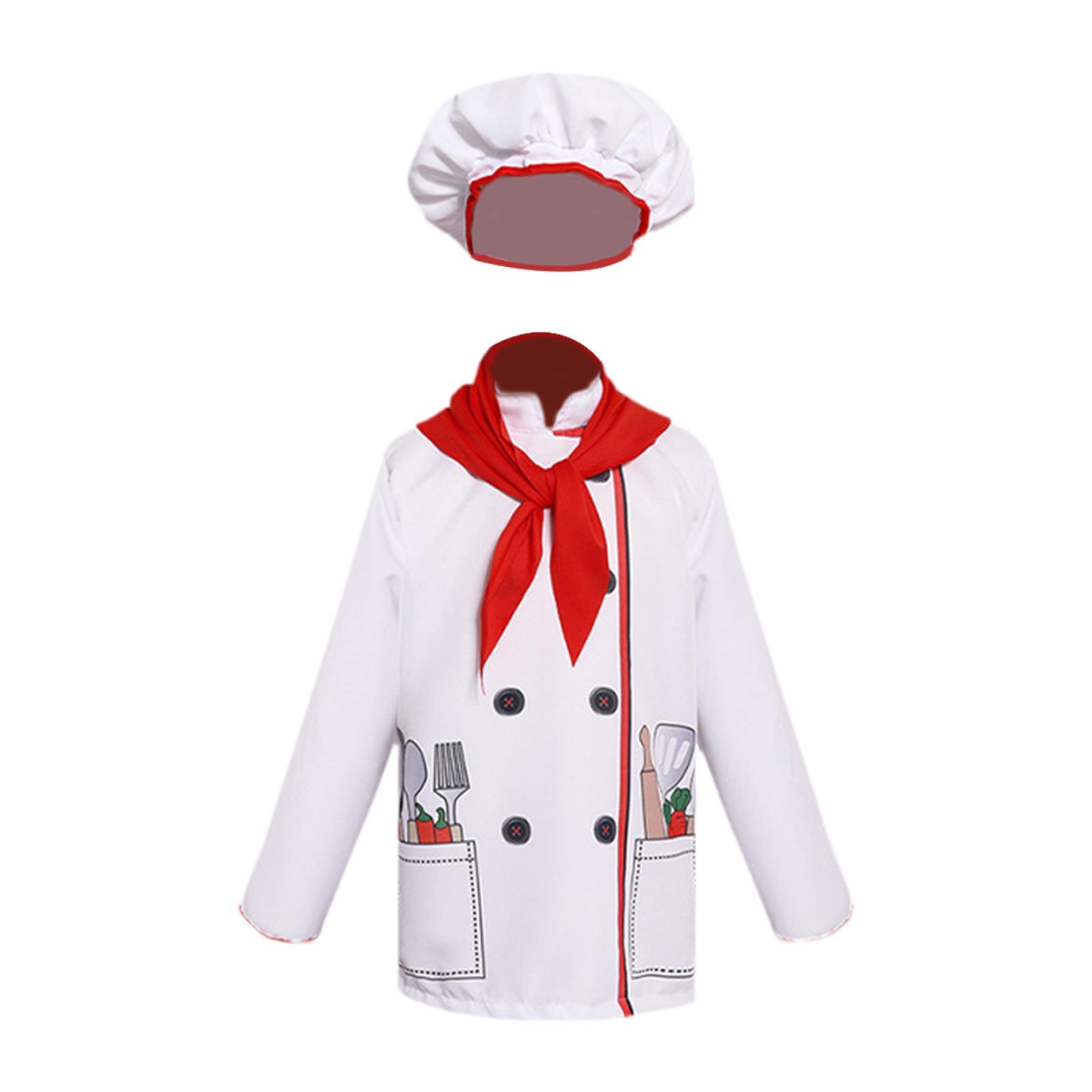 Cooking Chef Xl - ชุดเครื่องแต่งกายเชฟสำหรับเด็ก ชุดทำอาหารและอบขนมสำหรับวันหยุด ชุดเล่นบทบาทเชฟ ไซส์ XL