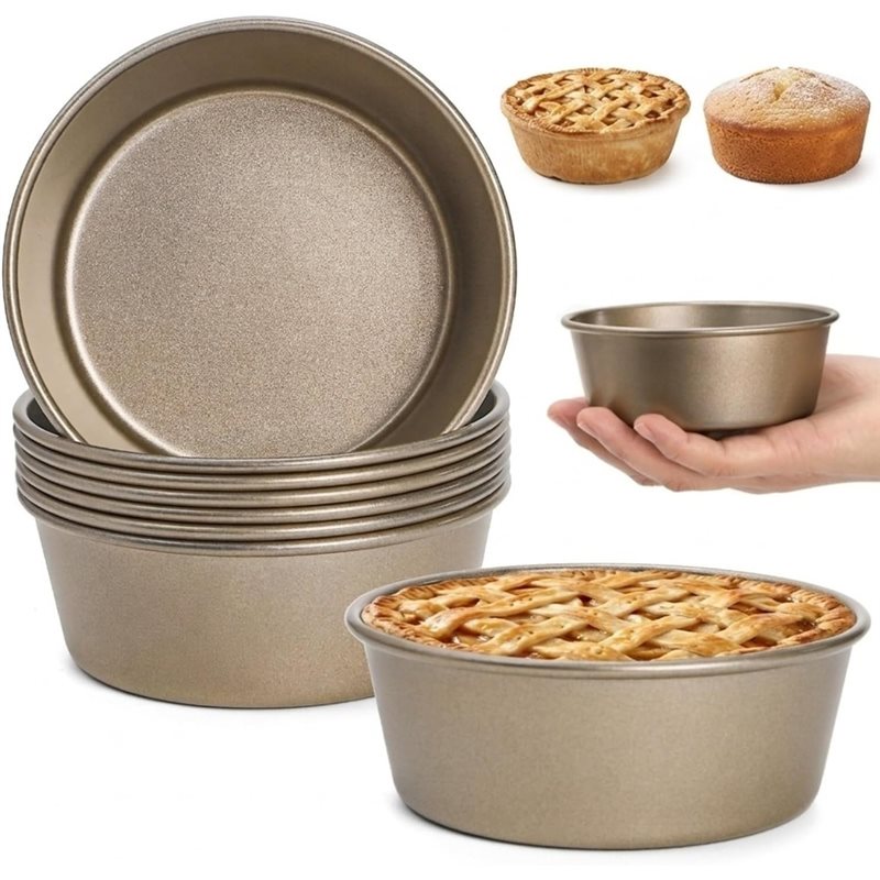 Muffin Tin Nonstick - ABLN-ชุดพิมพ์ขนมปังขนาดเล็ก 8 ชิ้น, พิมพ์เค้กมัฟฟินทรงกลมขนาดเล็ก 4 นิ้ว