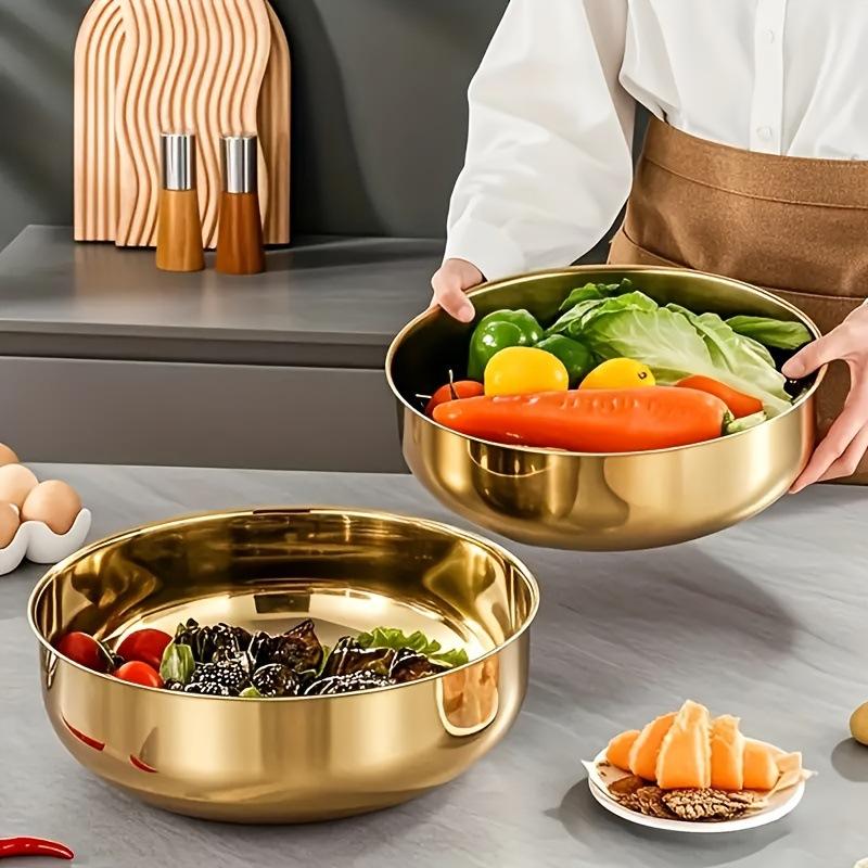 Kitchen Equipment For Baking - ชามผสมสแตนเลสแบบใหม่พร้อมฝาปิด ทนทาน ป้องกันสนิม สำหรับทำขนม พาสต้า และสลัด