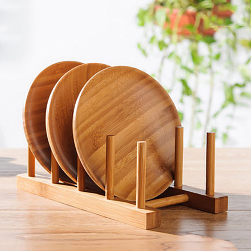 Kitchen Baking Pan Organizer - ห้องครัวDrainer Rackจานหม้อฝาปิดไม้ไผ่Rackจานแห้งDrainerชั้นวางของPan Cover Stand Kitchen Organizerผู้ถือ