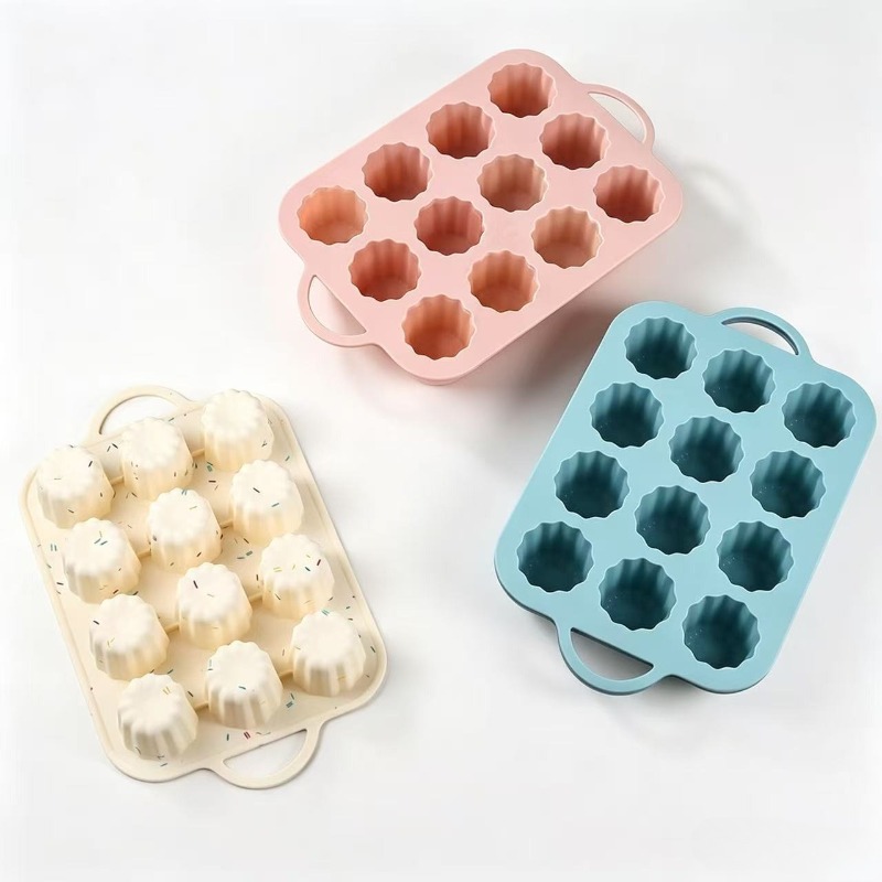 Muffin Tin Nonstick - พิมพ์คัพเค้กซิลิโคนแบบไม่ติด 12 หลุม วัสดุซิลิโคนเกรดอาหาร สำหรับทำขนมที่บ้าน DIY
