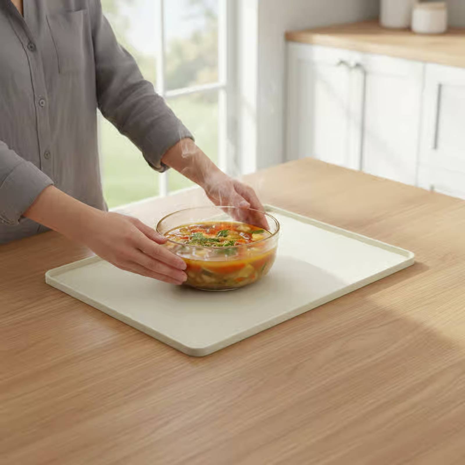 Kitchen Baking Mat - แผ่นรองซิลิโคนสำหรับไมโครเวฟ แผ่นป้องกันเตาไมโครเวฟแบบยืดหยุ่น ถาดซิลิโคนสำหรับเครื่องใช้ไฟฟ้า ป้องกันการหก อุปกรณ์เสริมในครัว