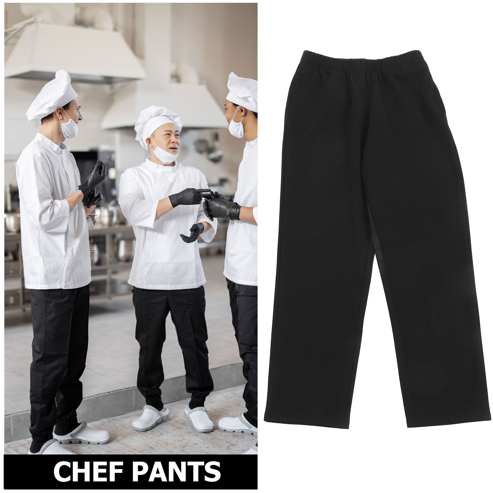 กางเกงเชฟสีดำ ระบายอากาศได้ดี  - Cooking Chef Xl บทวิจารณ์และราคา