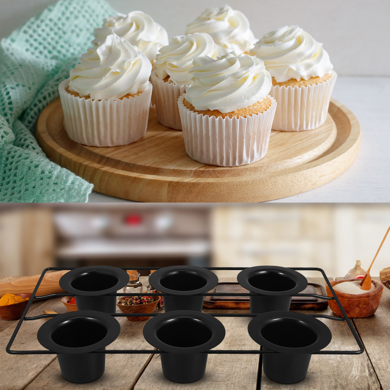 ถาดอบมัฟฟิน 6 หลุม ขนาดใหญ่ ทน - Muffin Tin Nonstick บทวิจารณ์และราคา
