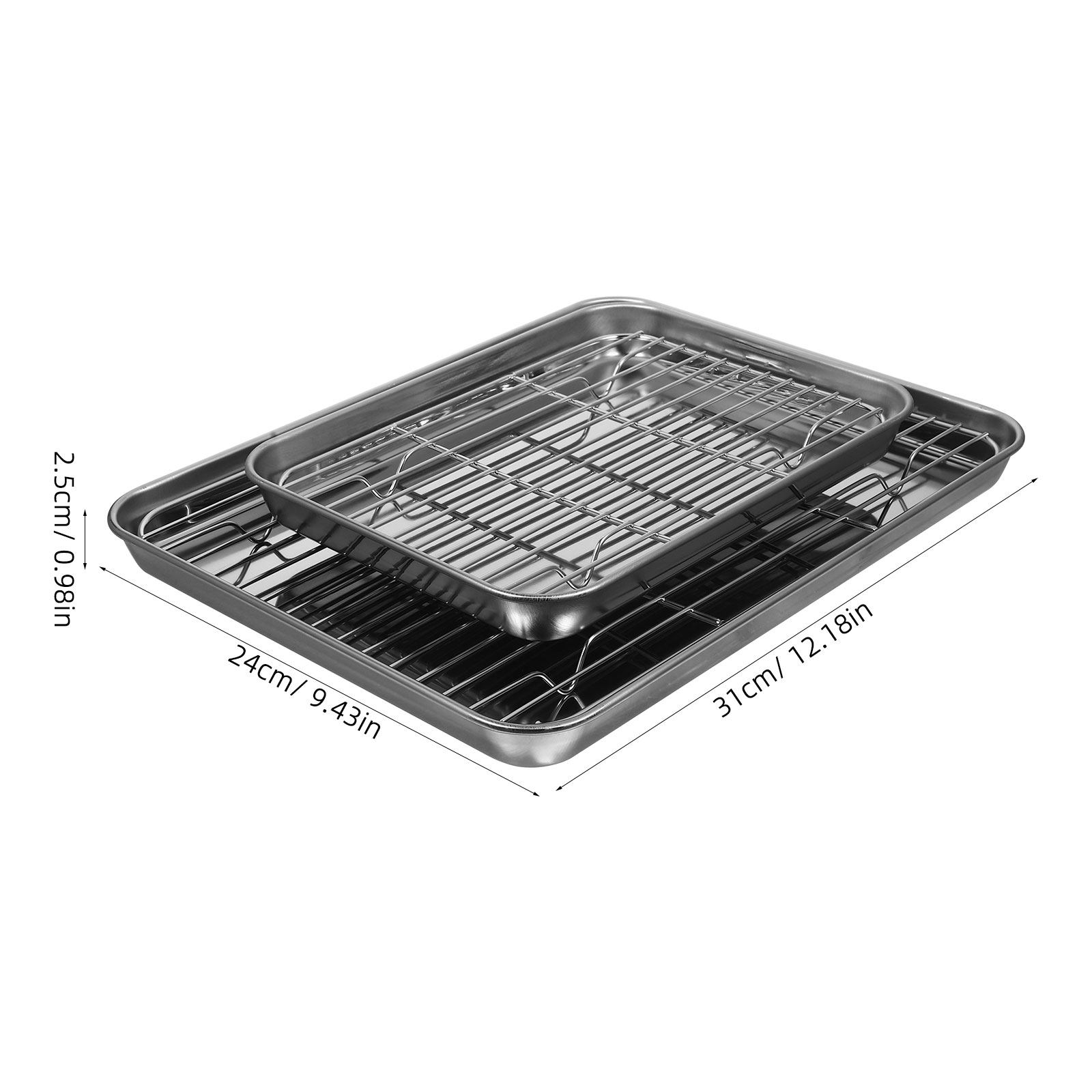 ชุดถาดอบสแตนเลส 2 ชิ้น ถาดระบา - Kitchen Baking Pan Storage บทวิจารณ์และราคา