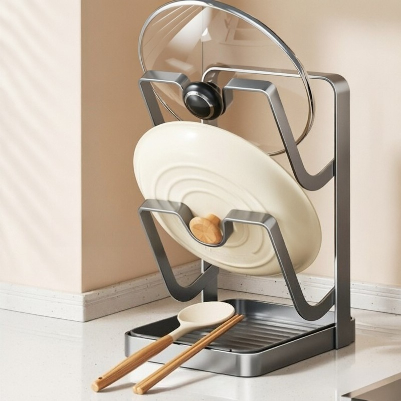 ที่วางฝาหม้อเหล็กคาร์บอนสำหรับ - Kitchen Baking Pan Organizer บทวิจารณ์และราคา