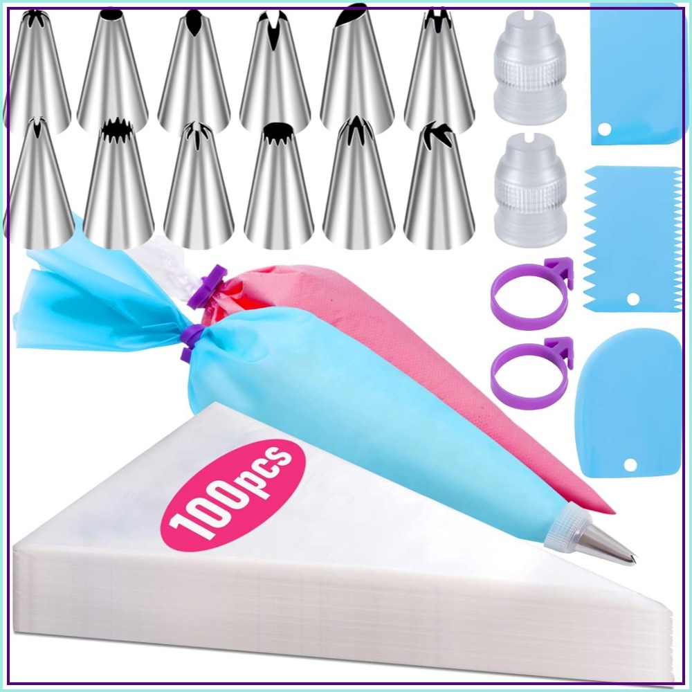 ถุงบีบครีมแบบใช้แล้วทิ้ง 100 ช - Decorating Tip Set บทวิจารณ์และราคา