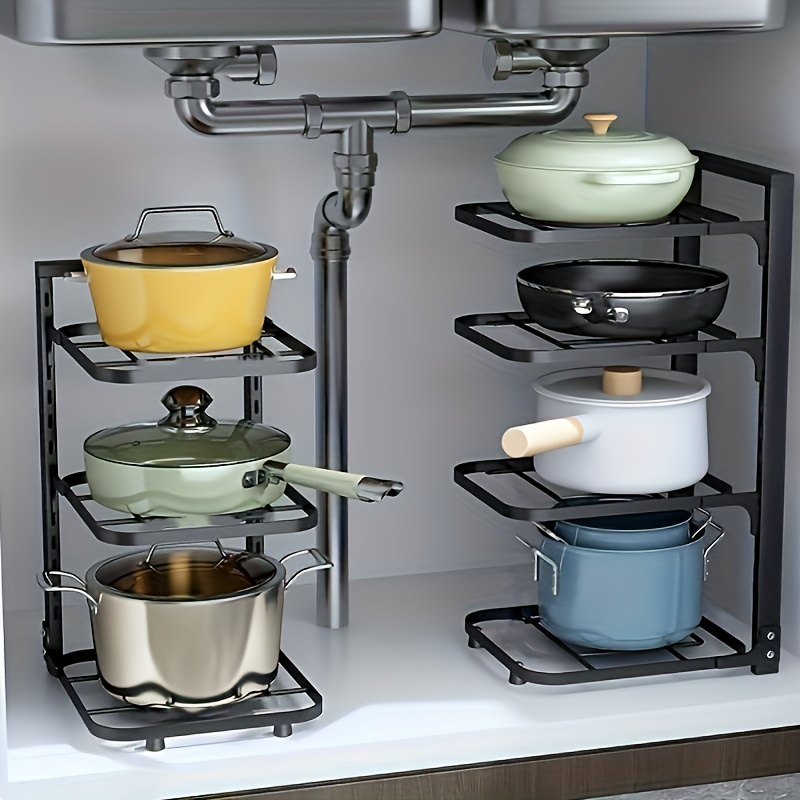 ที่วางหม้อแบบปรับได้, ชั้นวางห - Kitchen Baking Pan Organizer บทวิจารณ์และราคา