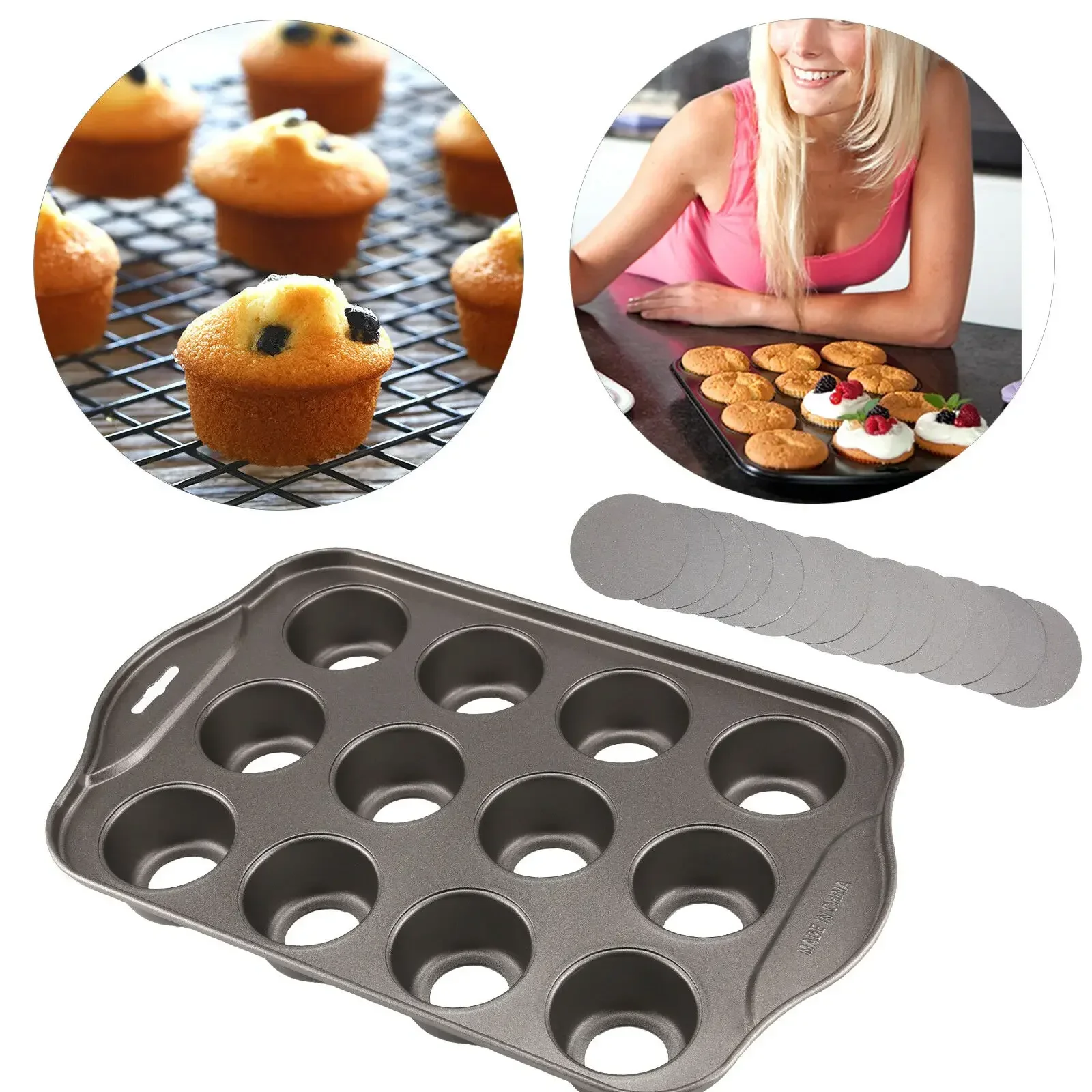 ถาดอบเค้กชีสขนาดเล็ก 12 ชิ้น แ - Muffin Tin Nonstick บทวิจารณ์และราคา