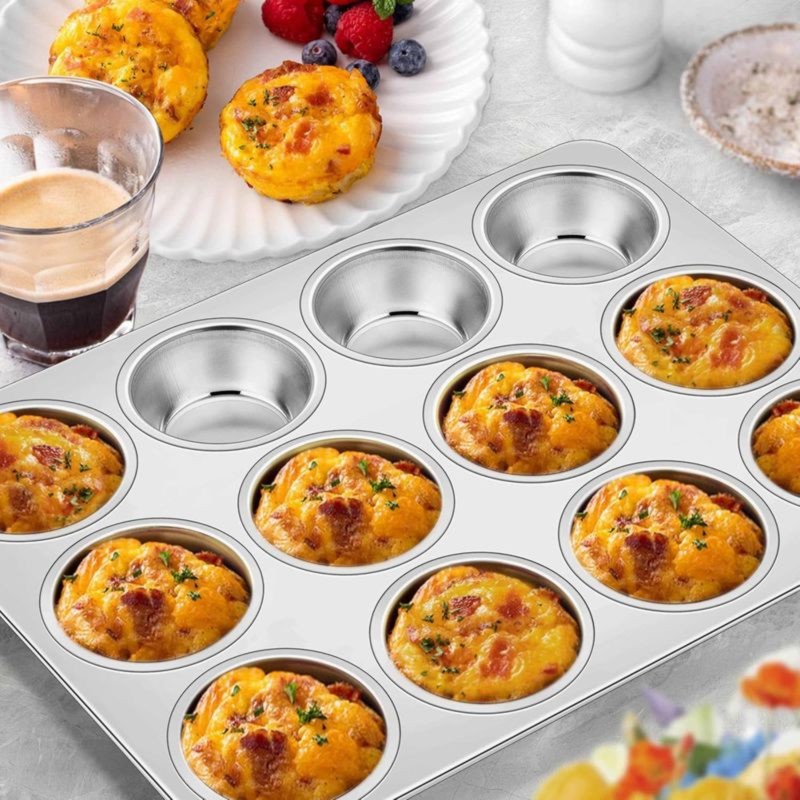 ถาดอบมัฟฟินสแตนเลส DT39 แบบ 12 - Muffin Tin Nonstick บทวิจารณ์และราคา