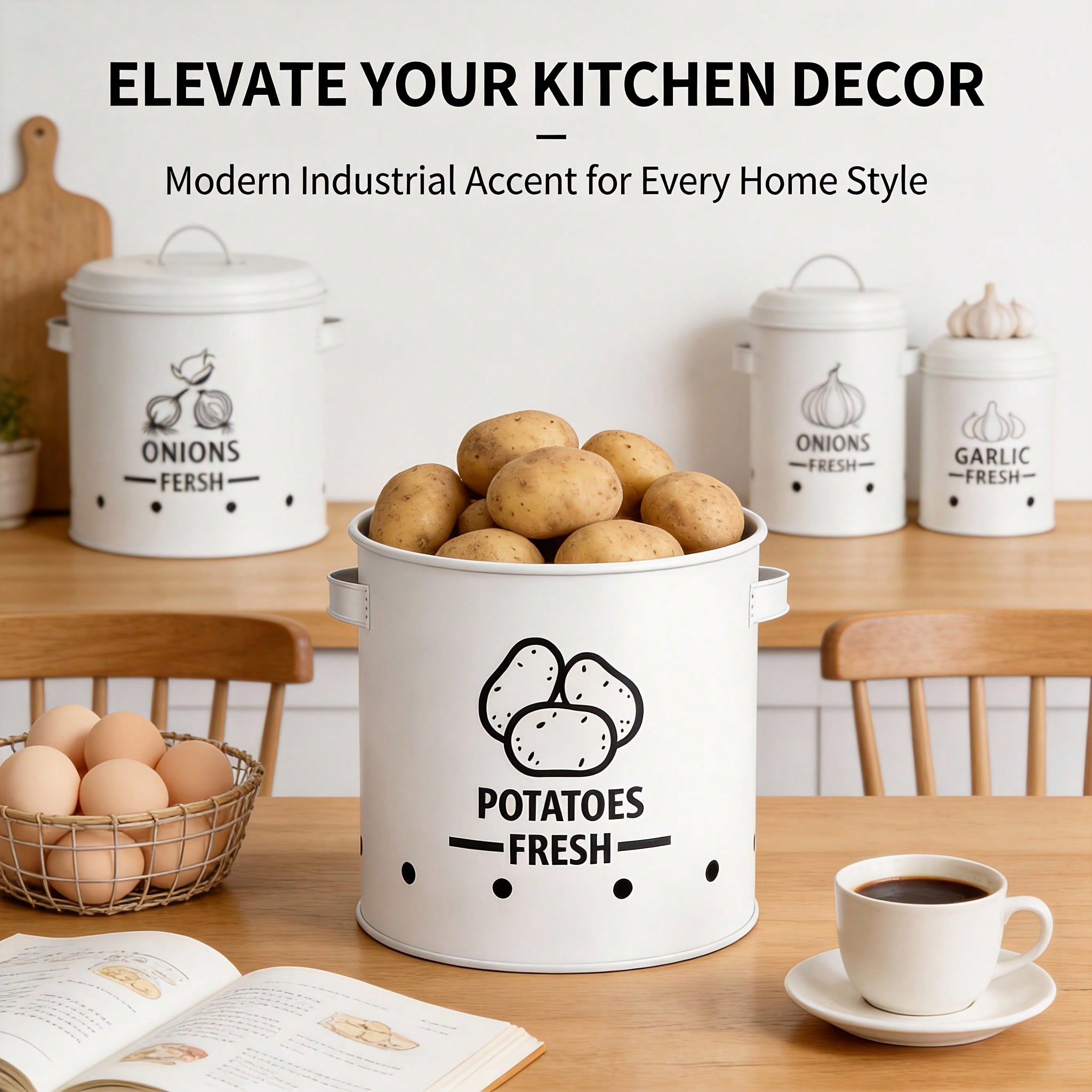 ชุดกล่องเก็บมันฝรั่ง หัวหอม กร - Kitchen Baking Organization บทวิจารณ์และราคา