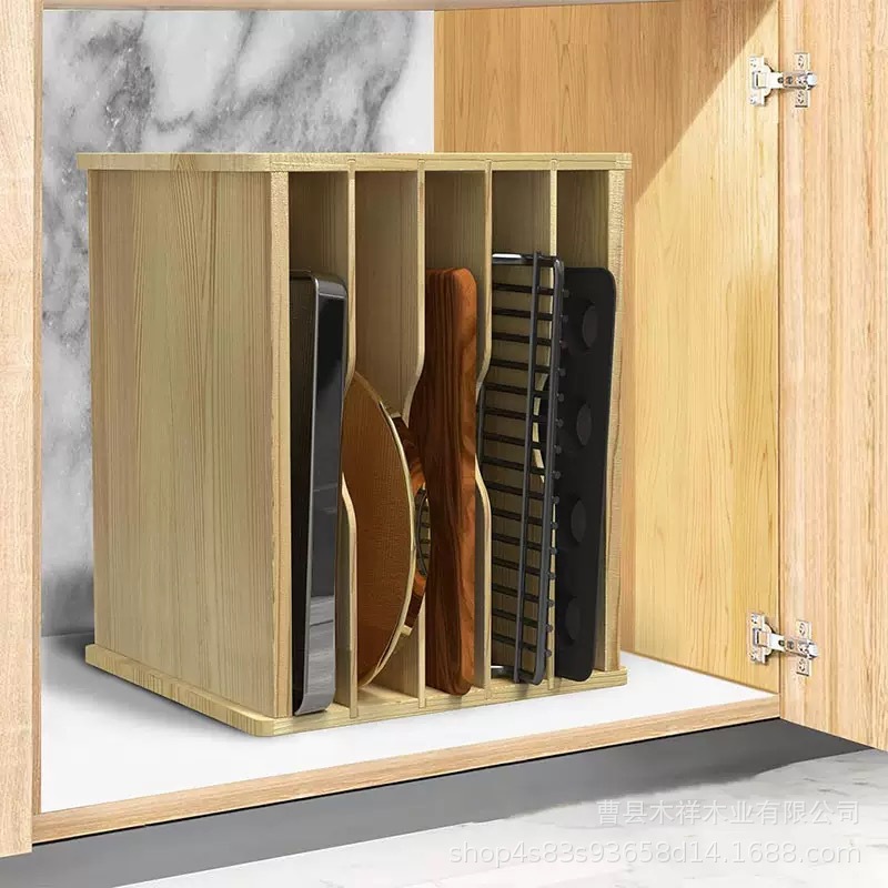 ชั้นวางของในครัวไม้เนื้อแข็ง ช - Kitchen Cabinet Baking Sheet Organizer บทวิจารณ์และราคา