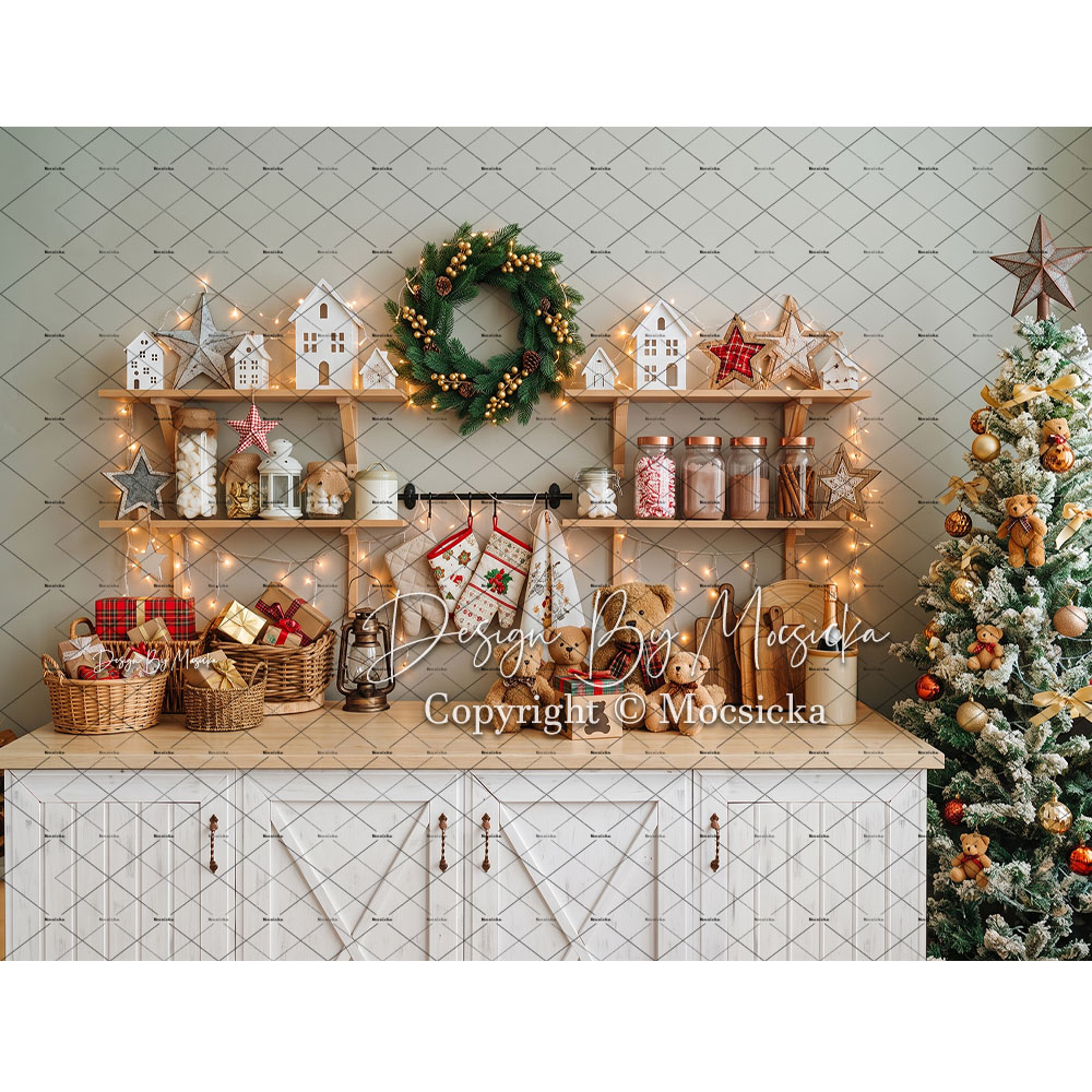 ฉากหลังถ่ายภาพคริสต์มาสขนมปังข - Baking Kitchen Kids บทวิจารณ์และราคา