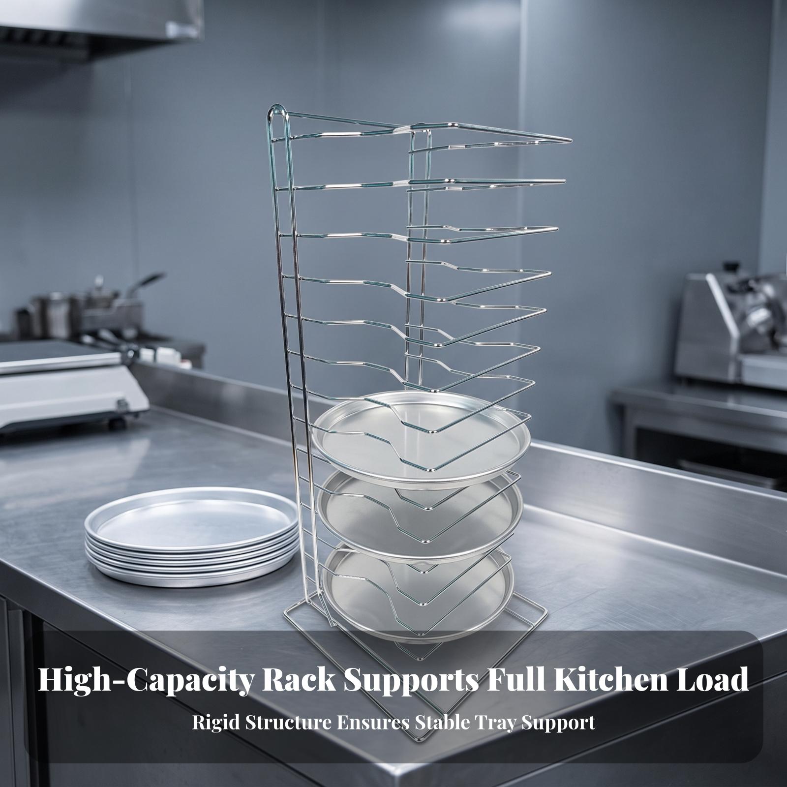 ชั้นวางพิซซ่าแนวตั้งสำหรับวางบ - Kitchen Baking Pan Organizer บทวิจารณ์และราคา