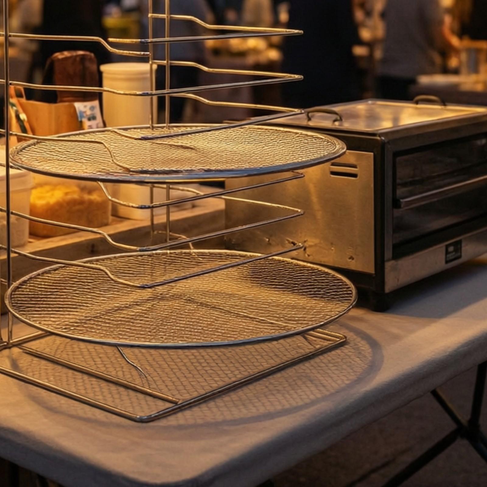 ชั้นวางพิซซ่าแนวตั้งสำหรับวางบ - Kitchen Baking Pan Organizer บทวิจารณ์และราคา
