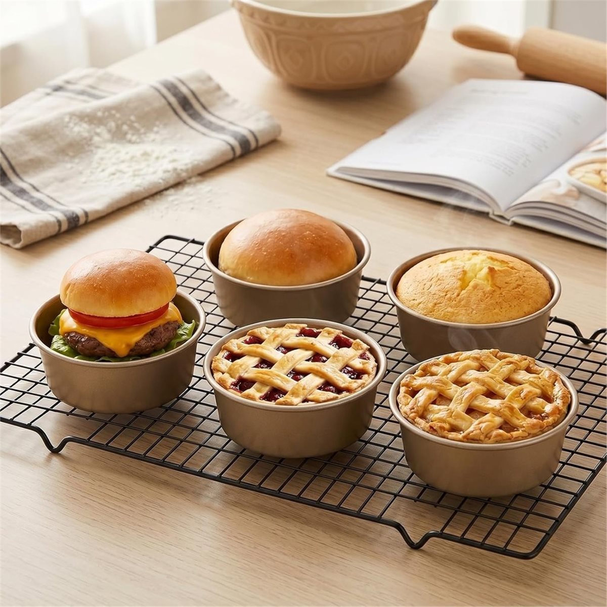 แพ็ค 8 ชิ้น ถาดพายขนาดเล็ก 4 น - Muffin Tin Nonstick บทวิจารณ์และราคา