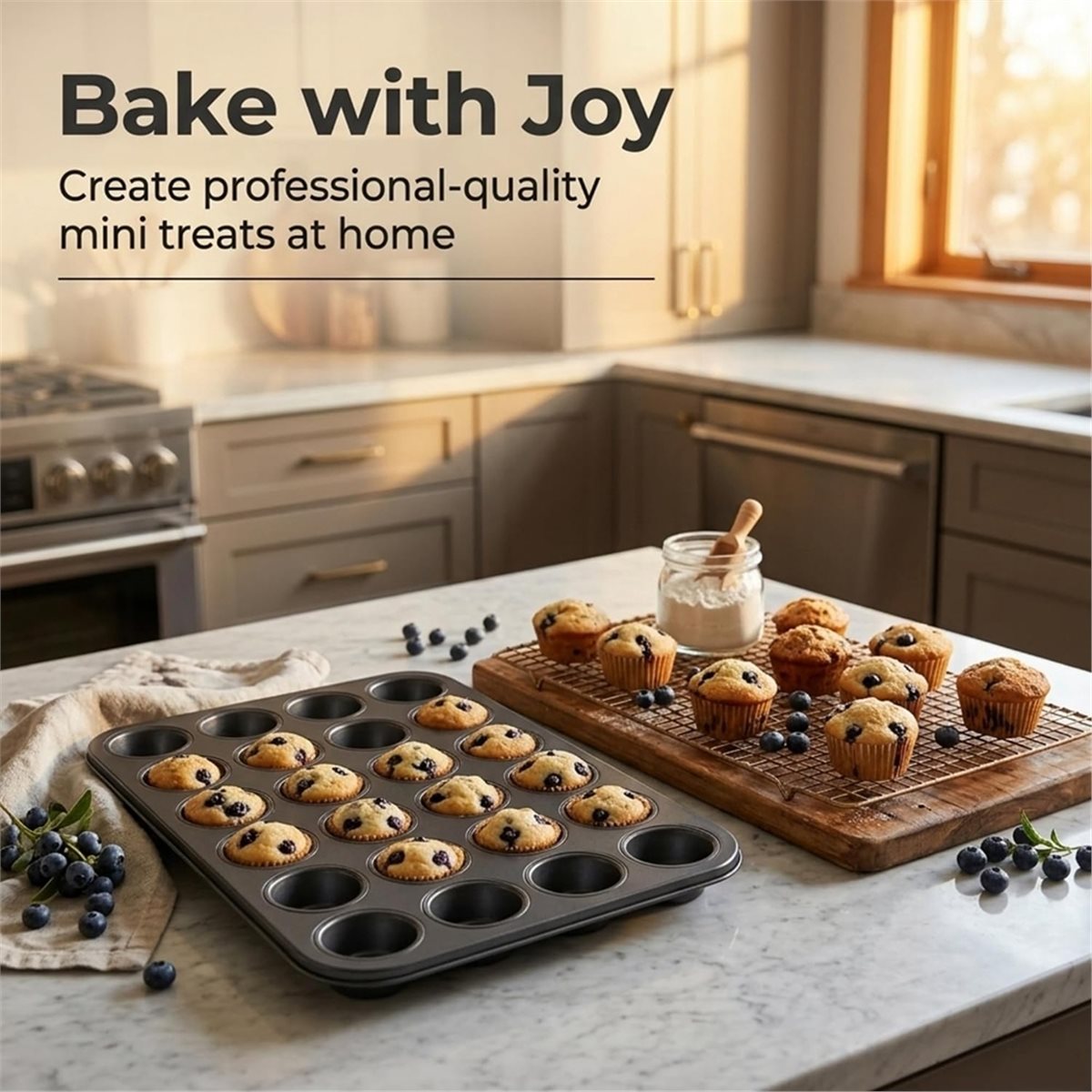 ถาดอบมัฟฟินขนาดเล็กพร้อมถ้วยรอ - Muffin Tin Nonstick บทวิจารณ์และราคา