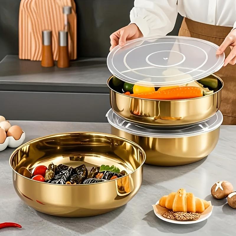 ชามผสมสแตนเลสแบบใหม่พร้อมฝาปิด - Kitchen Equipment For Baking บทวิจารณ์และราคา
