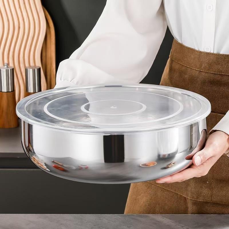 ชามผสมสแตนเลสแบบใหม่พร้อมฝาปิด - Kitchen Equipment For Baking บทวิจารณ์และราคา