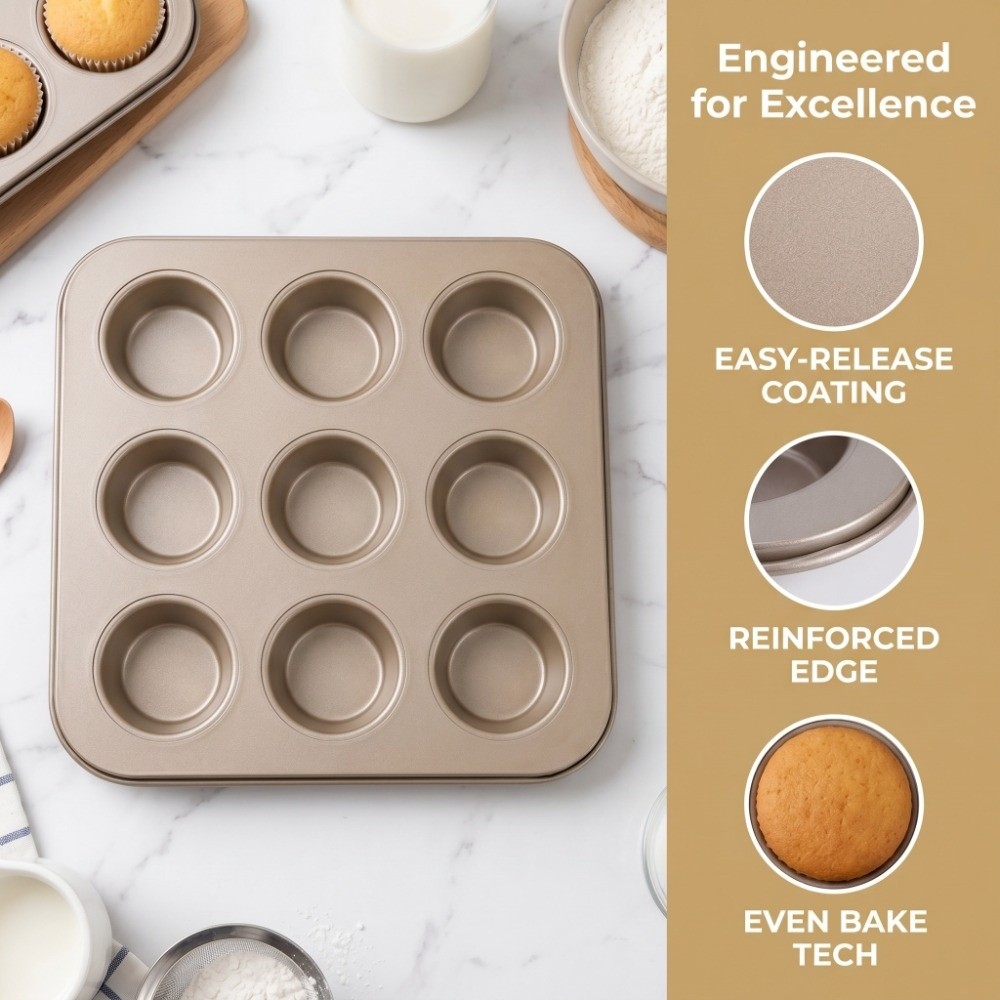 ถาดอบมัฟฟินเหล็กกล้าคาร์บอนขนา - Muffin Tin Nonstick บทวิจารณ์และราคา