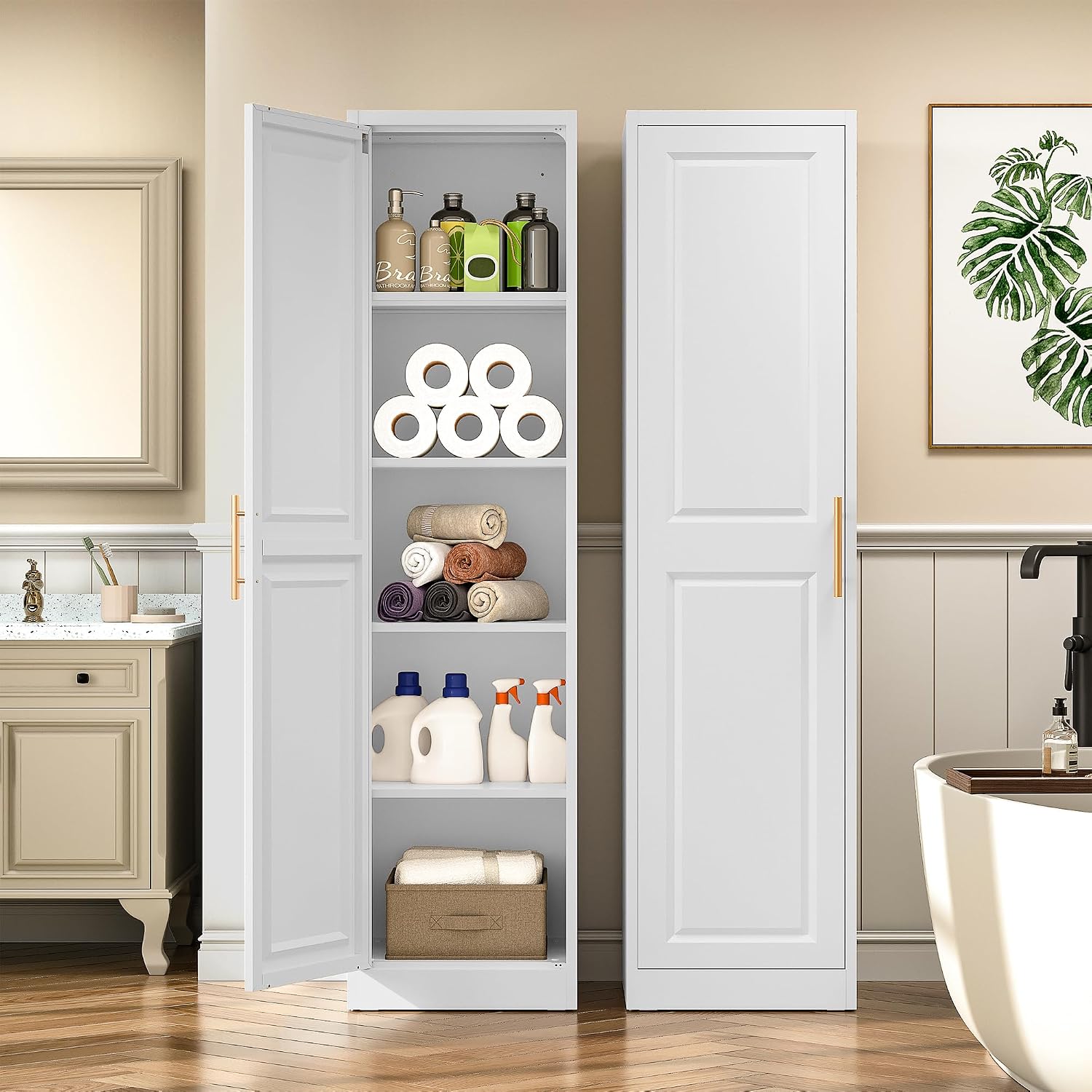 ตู้เก็บของทรงสูงแคบ ประตูเดียว - Kitchen Baking Organization บทวิจารณ์และราคา
