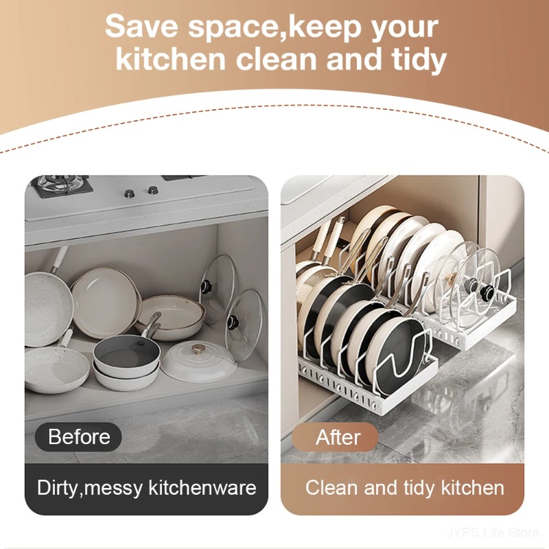 ชั้นวางของในครัวแบบเลื่อนอเนกป - Kitchen Baking Pan Organizer บทวิจารณ์และราคา