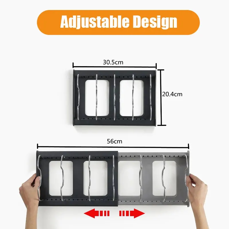 ขยายสแตนเลสชั้นเก็บตู้ครัวผู้ถ - Kitchen Baking Pan Organizer บทวิจารณ์และราคา