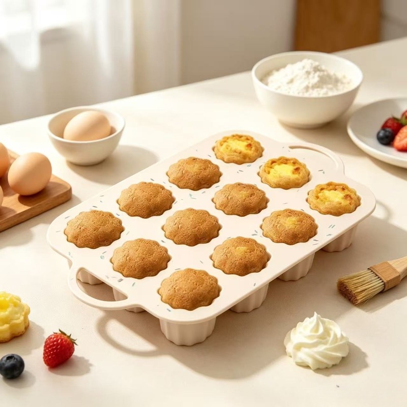 พิมพ์คัพเค้กซิลิโคนแบบไม่ติด 1 - Muffin Tin Nonstick บทวิจารณ์และราคา