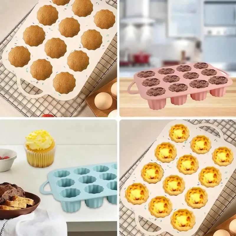 พิมพ์คัพเค้กซิลิโคนแบบไม่ติด 1 - Muffin Tin Nonstick บทวิจารณ์และราคา